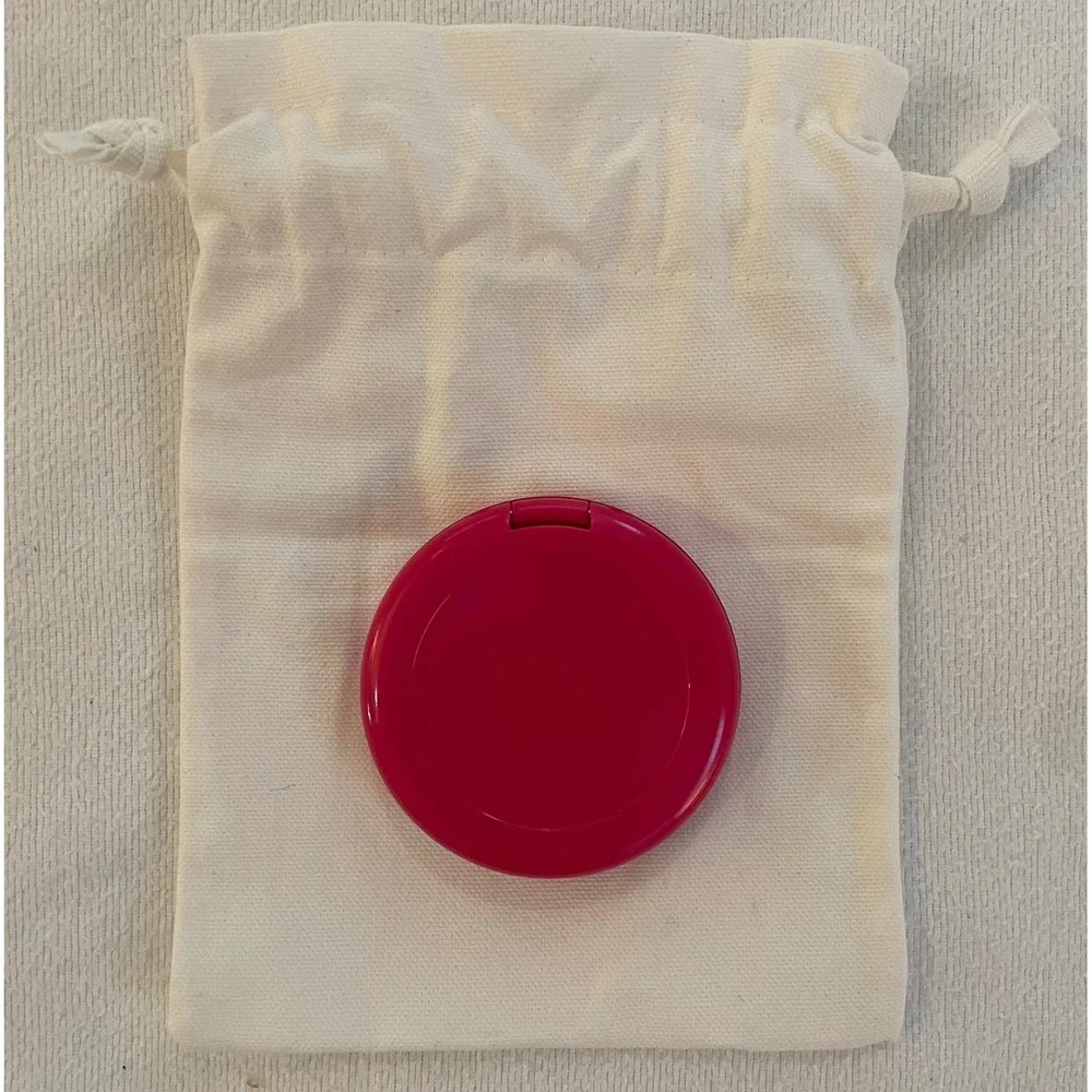 Christian Dior Pink Quilted Heart Compact Mirror Silver CD Logo Dust Bag‎ Travel